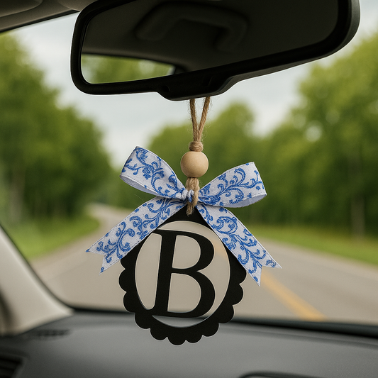 Personalized Monogram Rearview Mirror Hangers