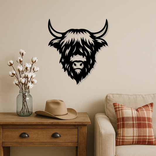 Highland Cow Metal Sign