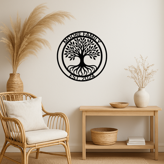 Personalized Tree of Life Metal Sign