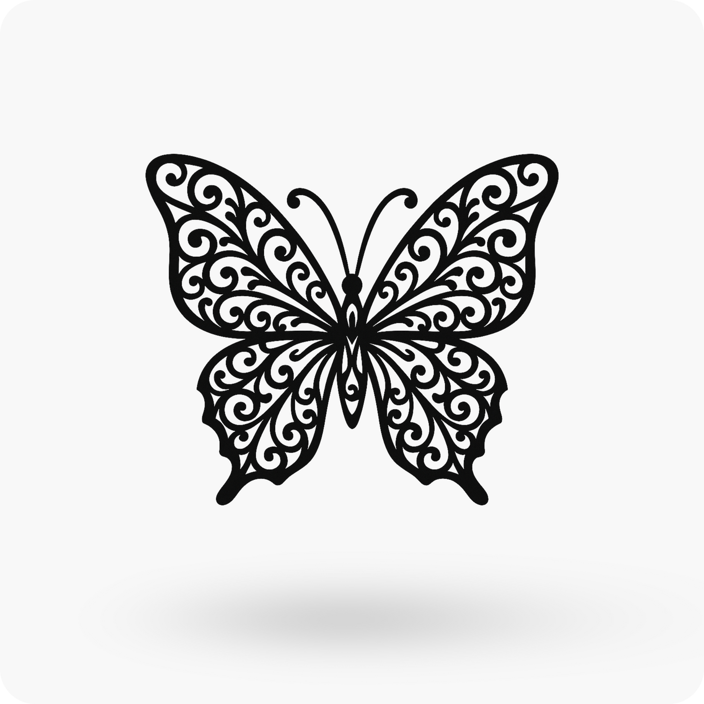 Butterfly Scrollwork Metal Sign