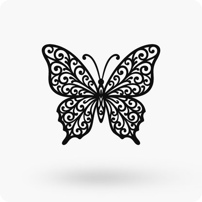 Butterfly Scrollwork Metal Sign