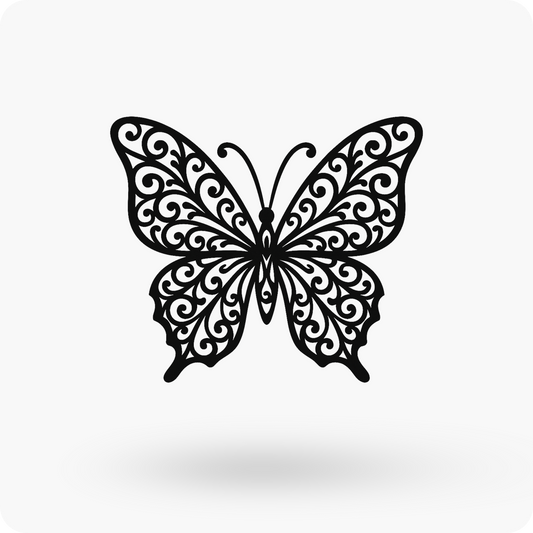 Butterfly Scrollwork Metal Sign
