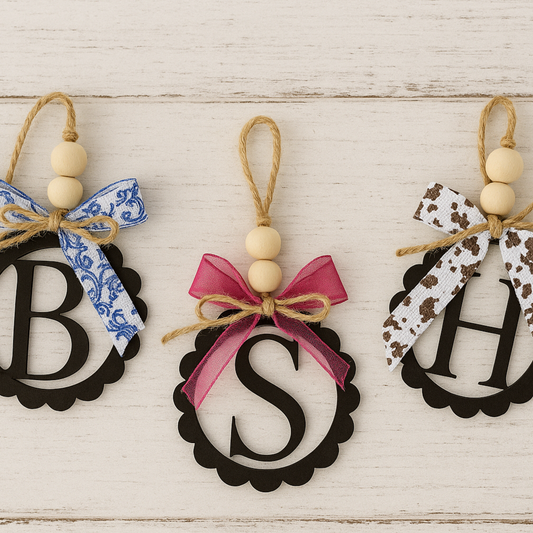 Personalized Monogram Rearview Mirror Hangers